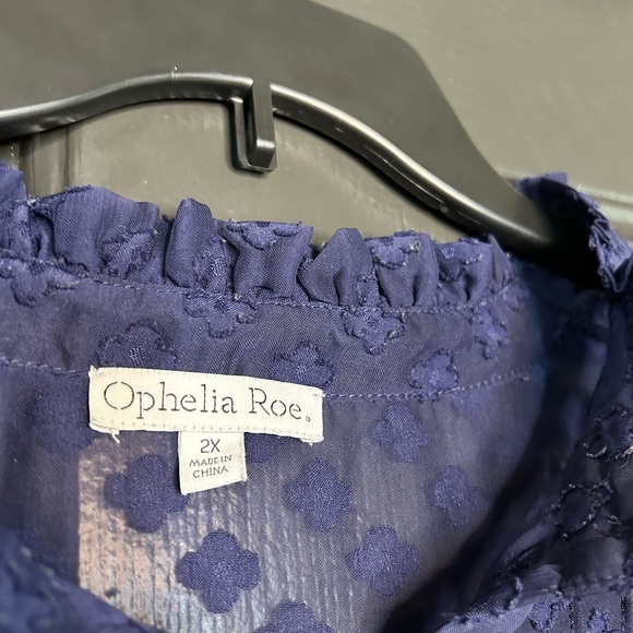 Ophelia Roe Sheer Ruffled Button Blouse - Picture 2 of 4